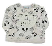 Bílo/světlerůžová mikina s Minnie a Mickey a kamarády a nápisy Disney