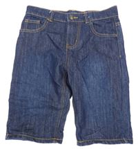 Tmavomodré straight riflové kraťasy Denim Co.