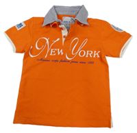 Oranžové polo tričko s nápisem Marine Corps 