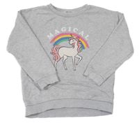 Šedá mikina s jednorožcem H&M