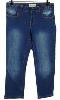 Dámské modré skinny capri kalhoty Janina 