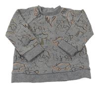 Šedá mikina s dinosaury Mamas&Papas