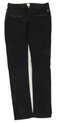 Černé plátěné skinny kalhoty se zipy a žebrováním Y.F.K.