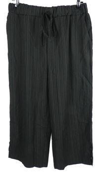 Dámsé černé proužkované culottes kalhoty 