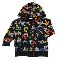 Černá propínací mikina s Mickey a kapucí coccodrillo