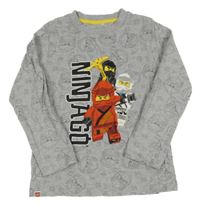 Šedé vzorované triko s Lego Ninjago 