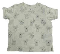 Smetanové tričko s koalami a kapsou H&M