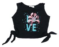 Černý crop top s nápisem bpc