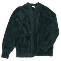 Tmavozelený chlupatý svetrový cardigan Next