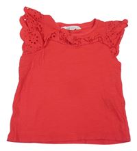 Červené tričko s volánem H&M