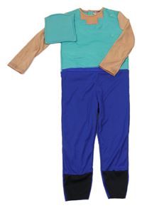 Kostým - Modrozeleno-béžovo-safírový overal - Minecraft