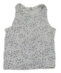 Bílý květovaný crop top H&M