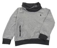 Šedá žebrovaná mikina s komínovým límcem Primark