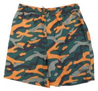 Zeleno-oranžové army plážové kraťasy George