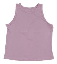 Lila žebrovaný crop top Name it