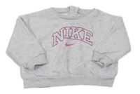 Šedá melírovaná oversize mikina s logem Nike