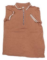 Starorůžové vzorované polo tričko F&F