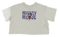 Bílé crop tričko s Mickeym H&M