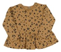 Béžovo-šedá vzorovaná peplum mikina Tu