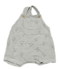 Světlešedé melírované teplákové laclové kraťasy s obláčky H&M