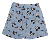 Světlemodré pyžamové kraťasy s Mickeym Disney 