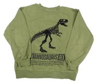 Khaki mikina s kostrou dinosaura H&M