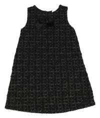 Černo-stříbrné pletené šaty s mašlí H&M