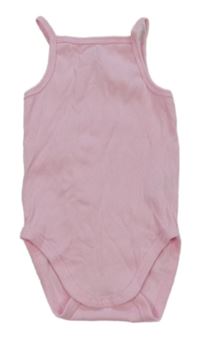 Světlerůžové žebrované tílkové body Hema