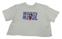 Bílé crop tričko s Mickeym H&M