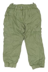 Khaki cargo cuff lehké kalhoty Next