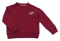 Vínová mikina s logem a písmenky TOMMY HILFIGER