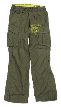 Khaki plátěné cargo kalhoty s dinem Kiki&Koko