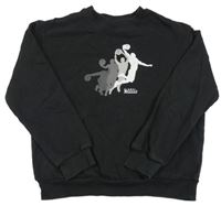 Černá mikina s basketbalisty H&M