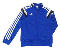Safírovo-černo-bílá propínací sportovní mikina Adidas