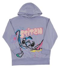 Fialová mikina se Stitchem a kapucí PRIMARK