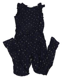 Tmavomodrý kalhotový overal s třešněmi H&M