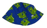 Safírovo-zelený klobouk s dinosaury 