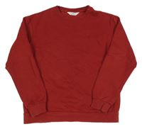 Červená oversize mikina s nápisem H&M