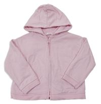 Světlerůžová propínací oversize mikina s kapucí ZARA