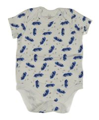 Bílo-modré body s auty 