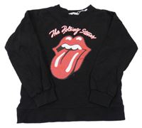 Černá mikina se rty a jazykem - Rolling Stones Mango