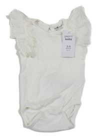 Nové - Bílé žebrované body s volánky So Cute