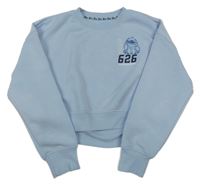 Světlemodrá oversize crop mikina se Stitchem PRIMARK