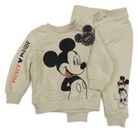 Nové - 2set - Béžová mikina s Mickeym + tepláky Primark