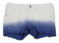 Bílo-tmavomodré ombré riflové kraťasy H&M