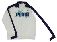 Bílo-tmavomodrá šusťáková sportovní bunda s logem Puma