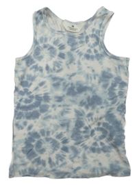 Bílo-modrý batikovaný žebrovaný top H&M