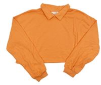 Oranžová crop mikina s límečkem H&M