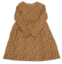 Hnědé vzorované bavlněné šaty H&M