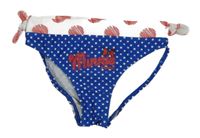 Modro-bílo-červené puntíkaté plavkové kalhotky s Minnie